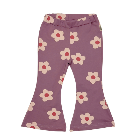 Kids Flare Broek Bloemen Paars
