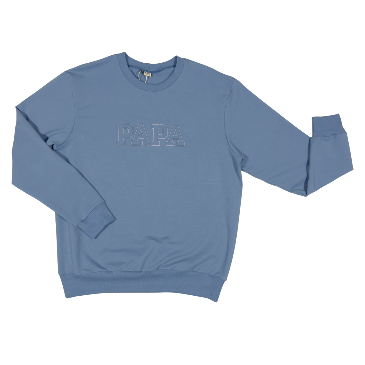 Geborduurde papa Sweater blauw college stijl - PAPA