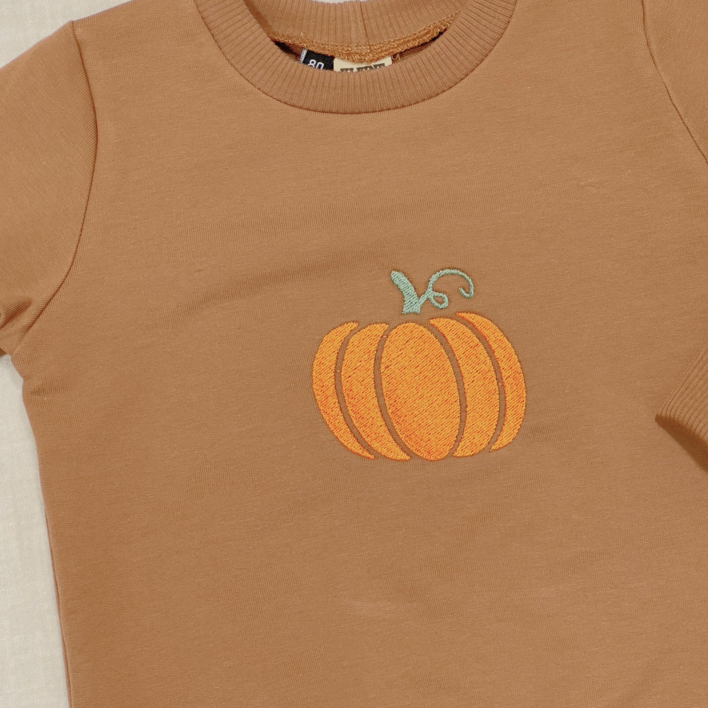 Geborduurde Baby en Kids Sweater Cacao Pompoen