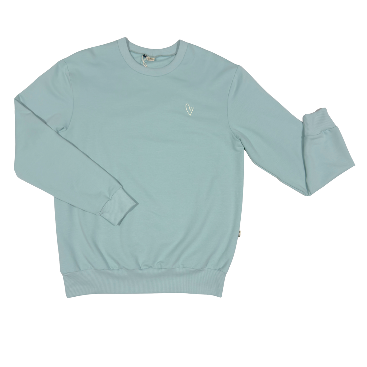 Geborduurde Mama Sweater Hartje Zeeblauw