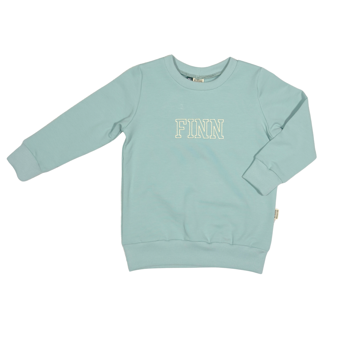Geborduurde Baby en Kids Sweater Zeeblauw met Naam College stijl