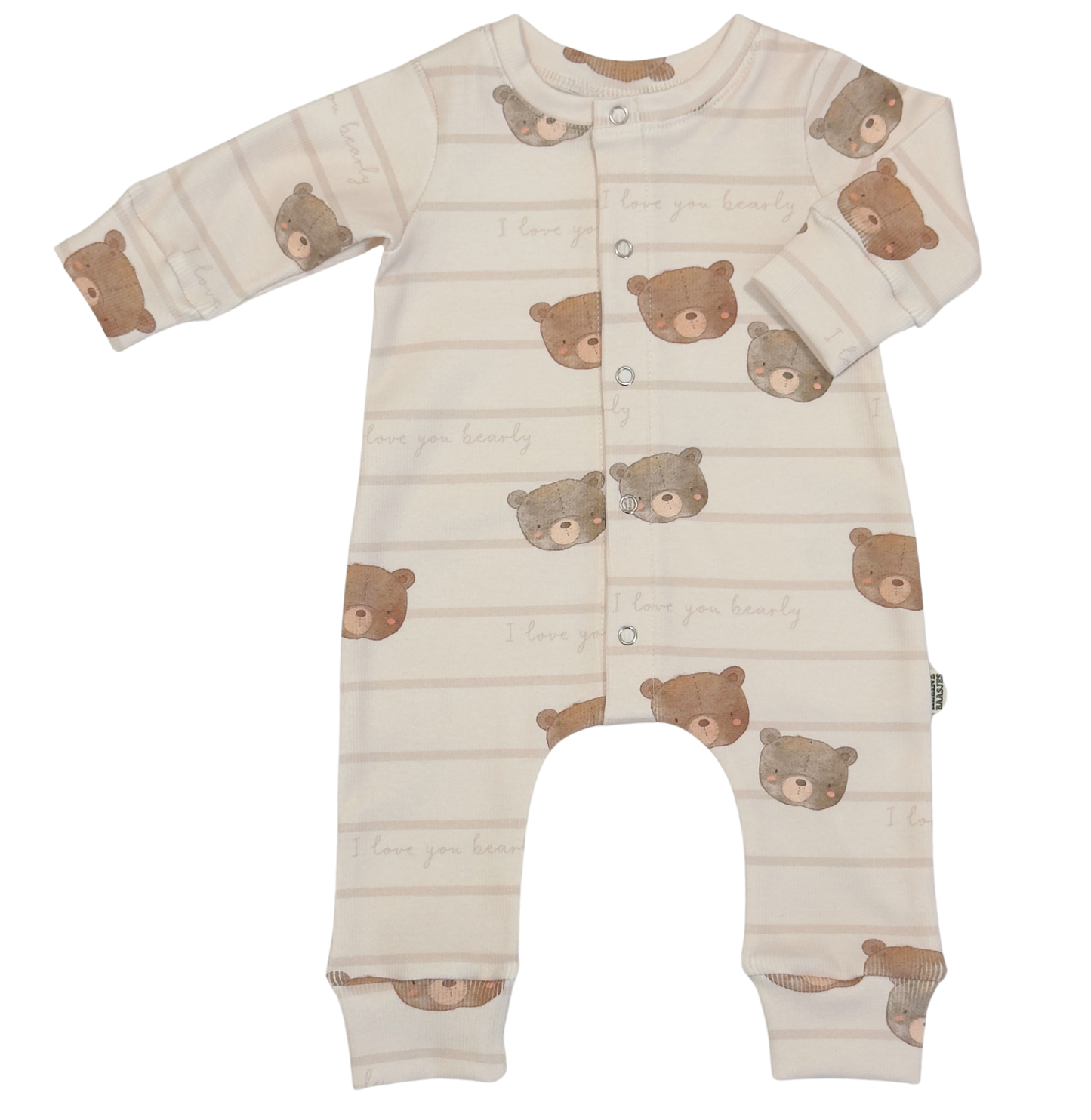 Baby Jumpsuit Rib Gestreepte Beren