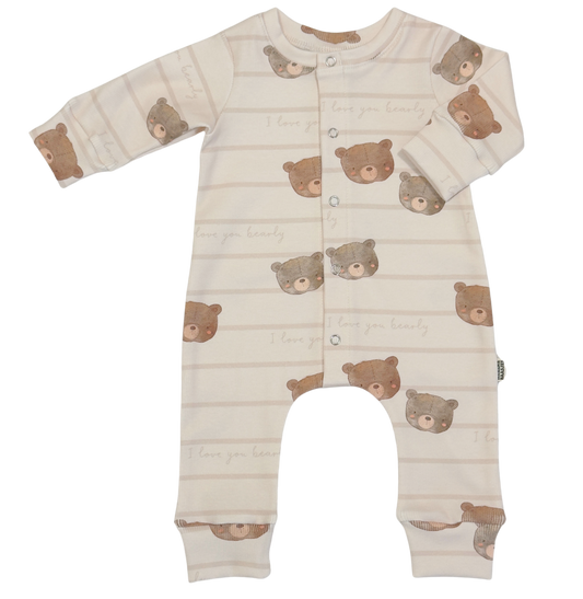Baby Jumpsuit Rib Gestreepte Beren