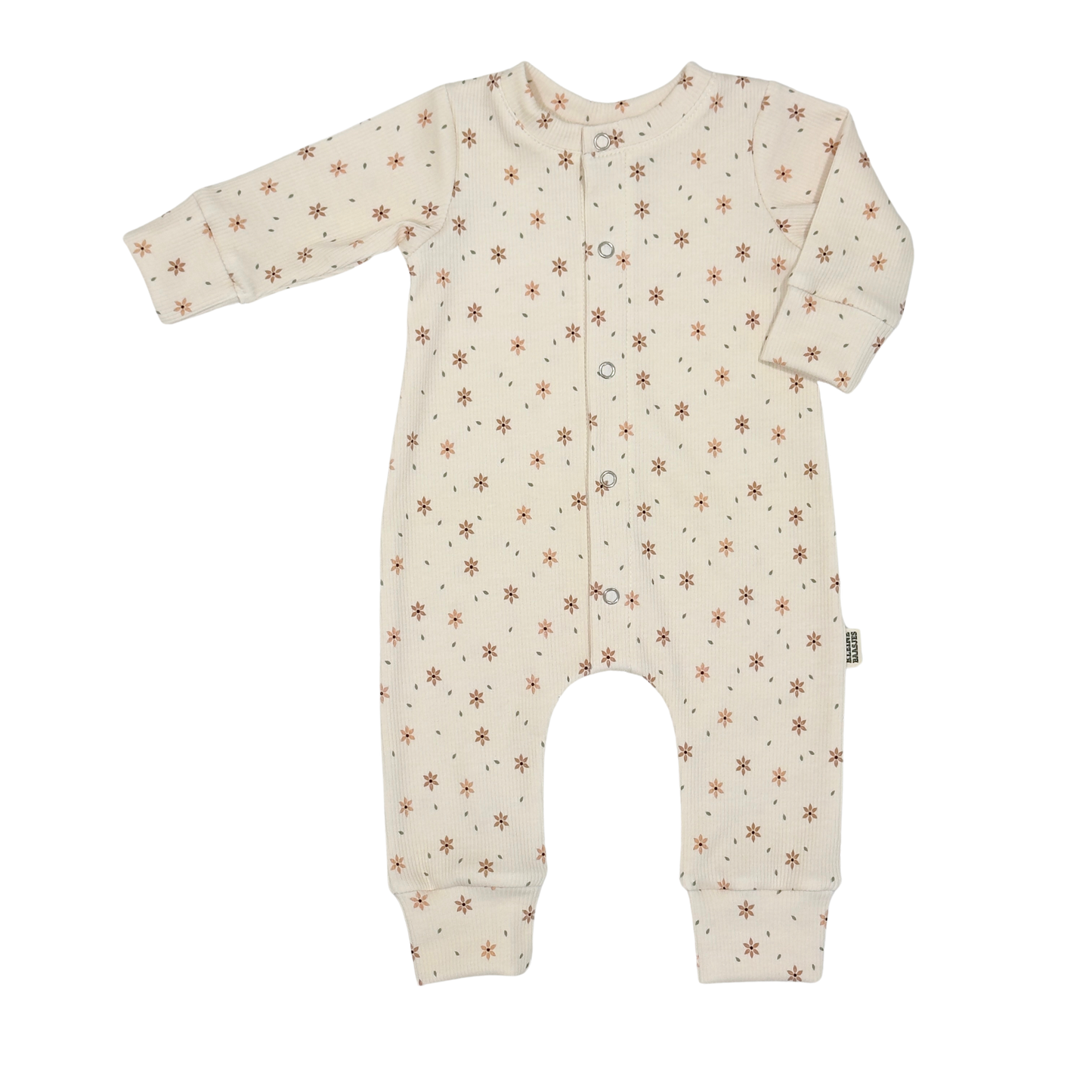 Baby Jumpsuit Rib Sterbloem Creme