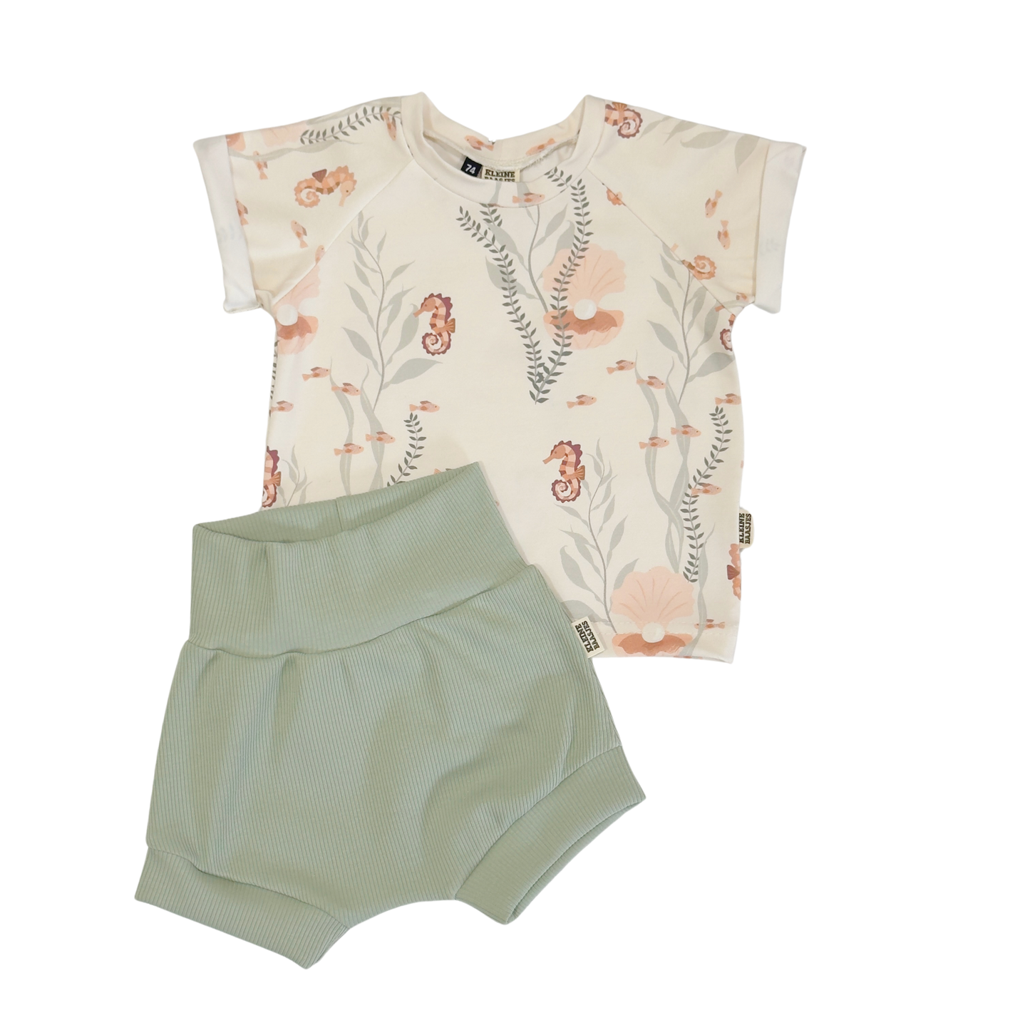Baby Shorts Rib Dusty Groen