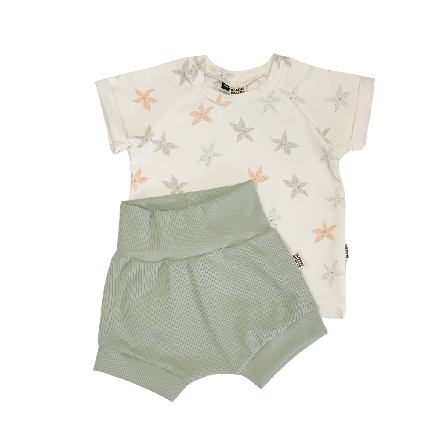 Baby Shorts Rib Dusty Groen