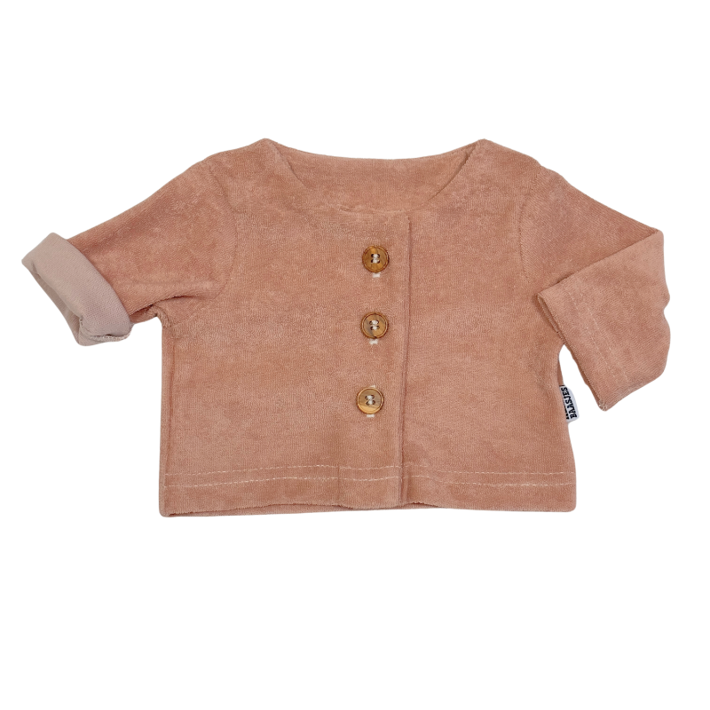 Baby Knopen Vestje Badstof Oud Roze