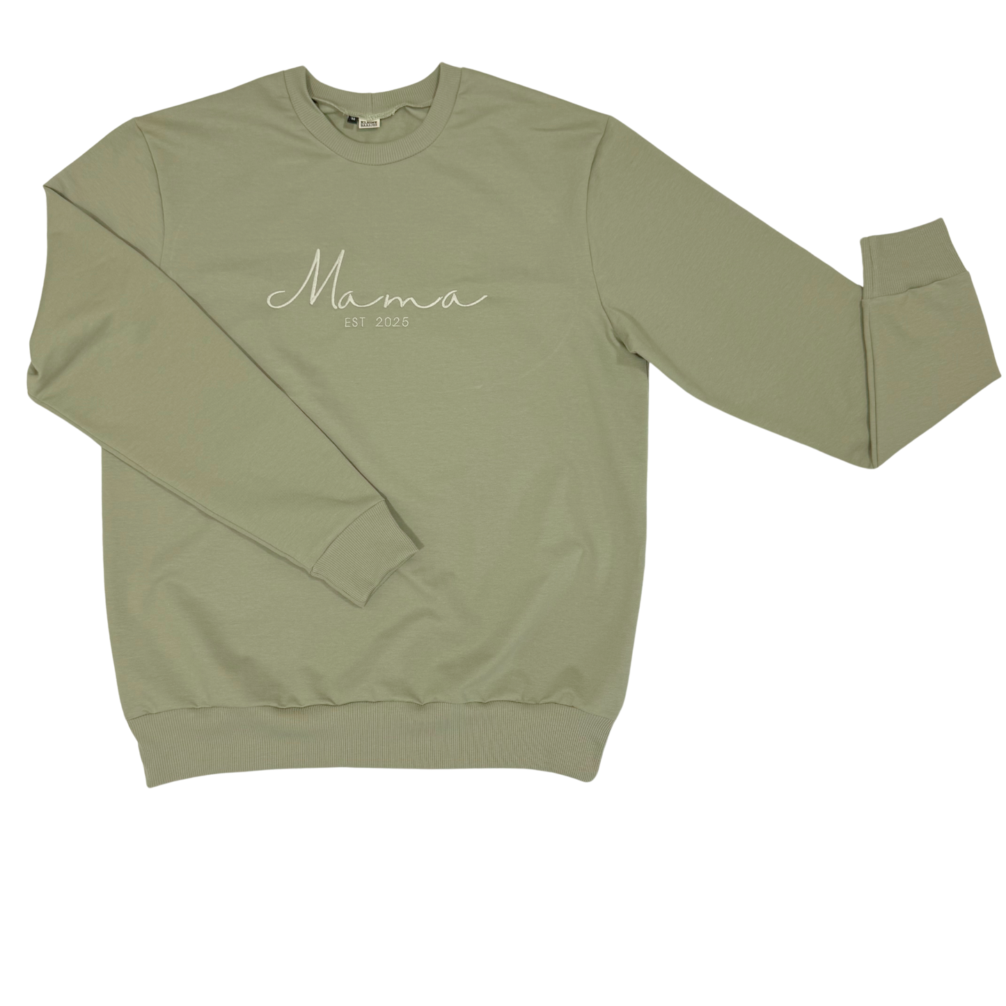 Geborduurde Mama Sweater Groen MAMA est 2025