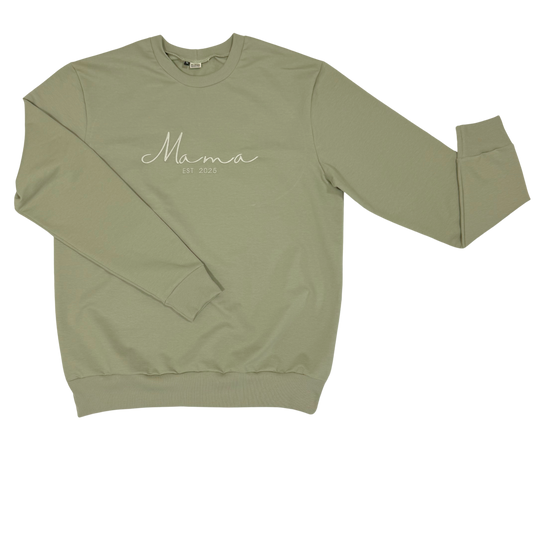 Geborduurde Mama Sweater Groen MAMA est 2025