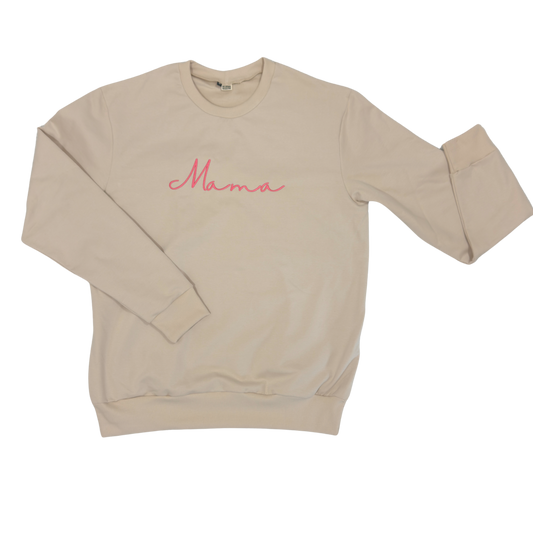 Geborduurde Mama Sweater Beige MAMA