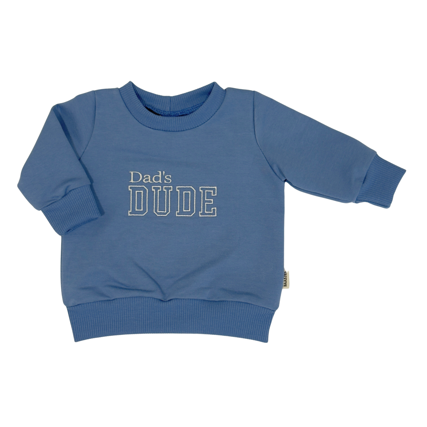 Geborduurde Baby en Kids Sweater Blauw Dad's DUDE