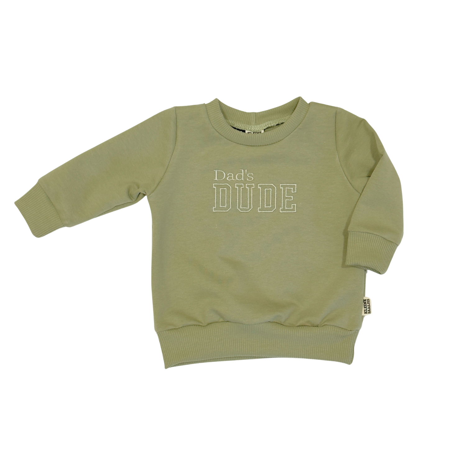 Geborduurde Baby en Kids Sweater Groen Dad's DUDE
