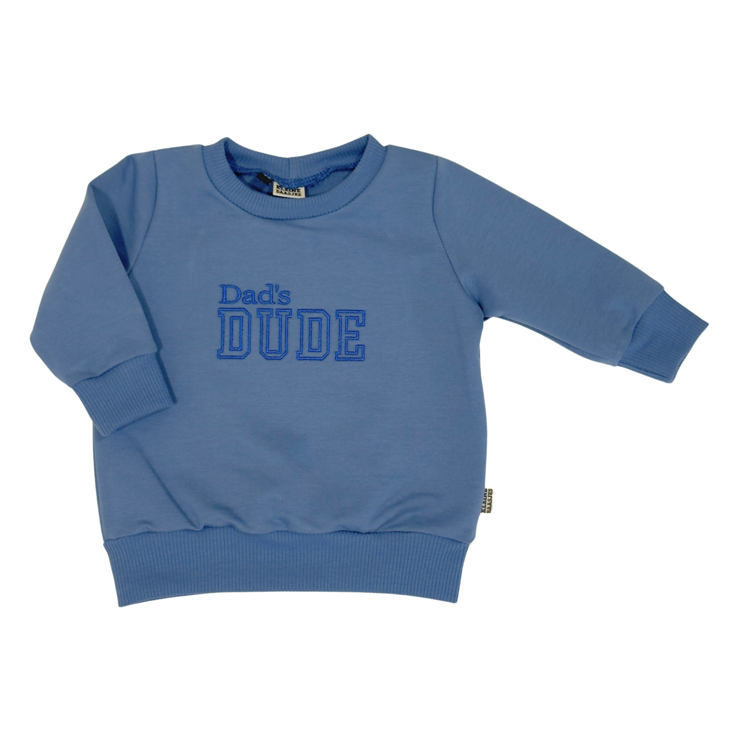 Geborduurde Baby en Kids Sweater Blauw Dad's DUDE