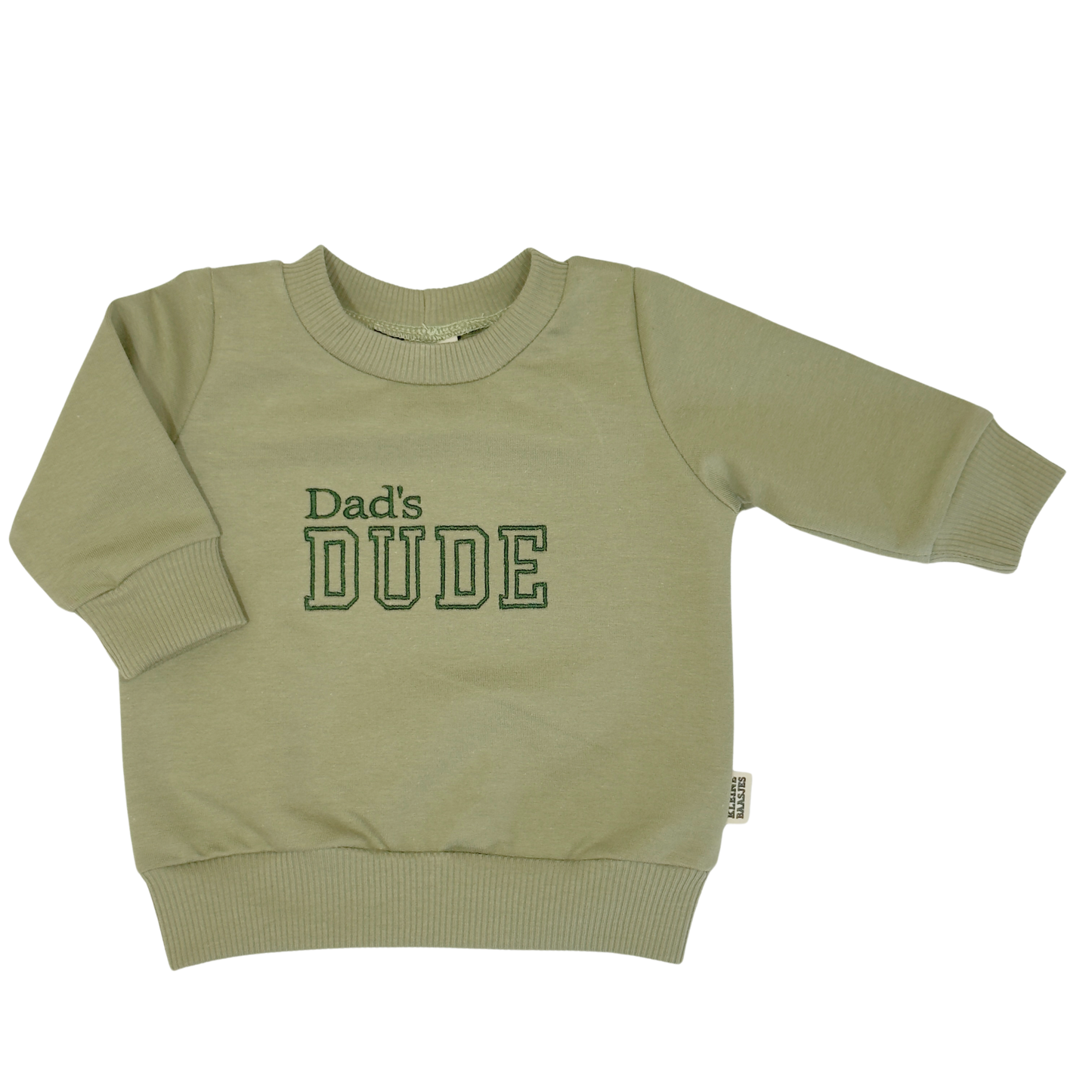 Geborduurde Baby en Kids Sweater Groen Dad's DUDE