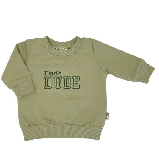 Geborduurde Baby en Kids Sweater Groen Dad's DUDE