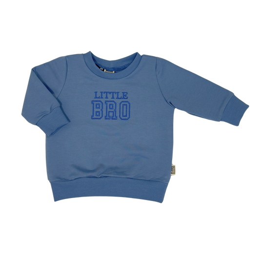 Geborduurde Baby en Kids Sweater Blauw Little Bro