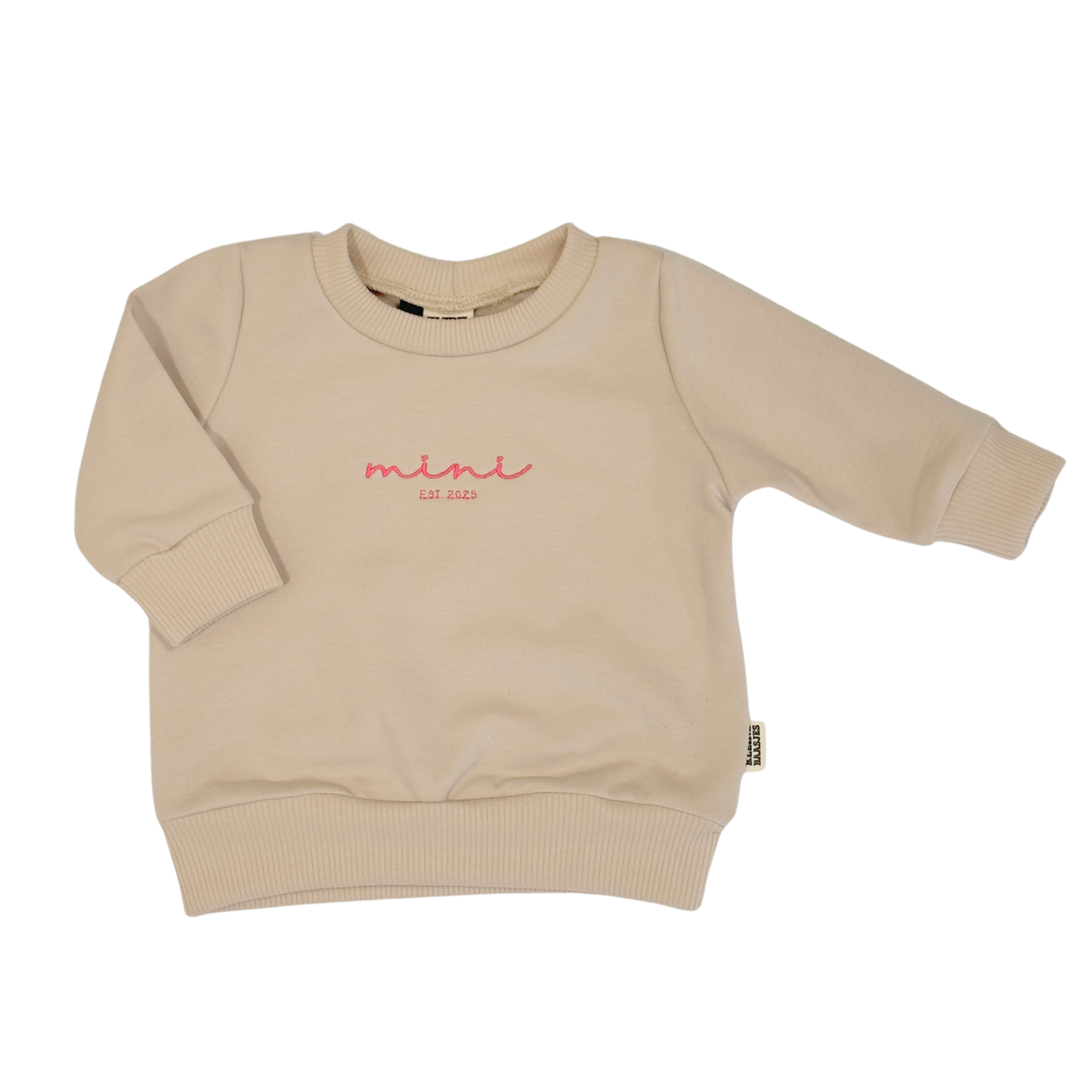Geborduurde Baby en Kids Sweater MINI Beige