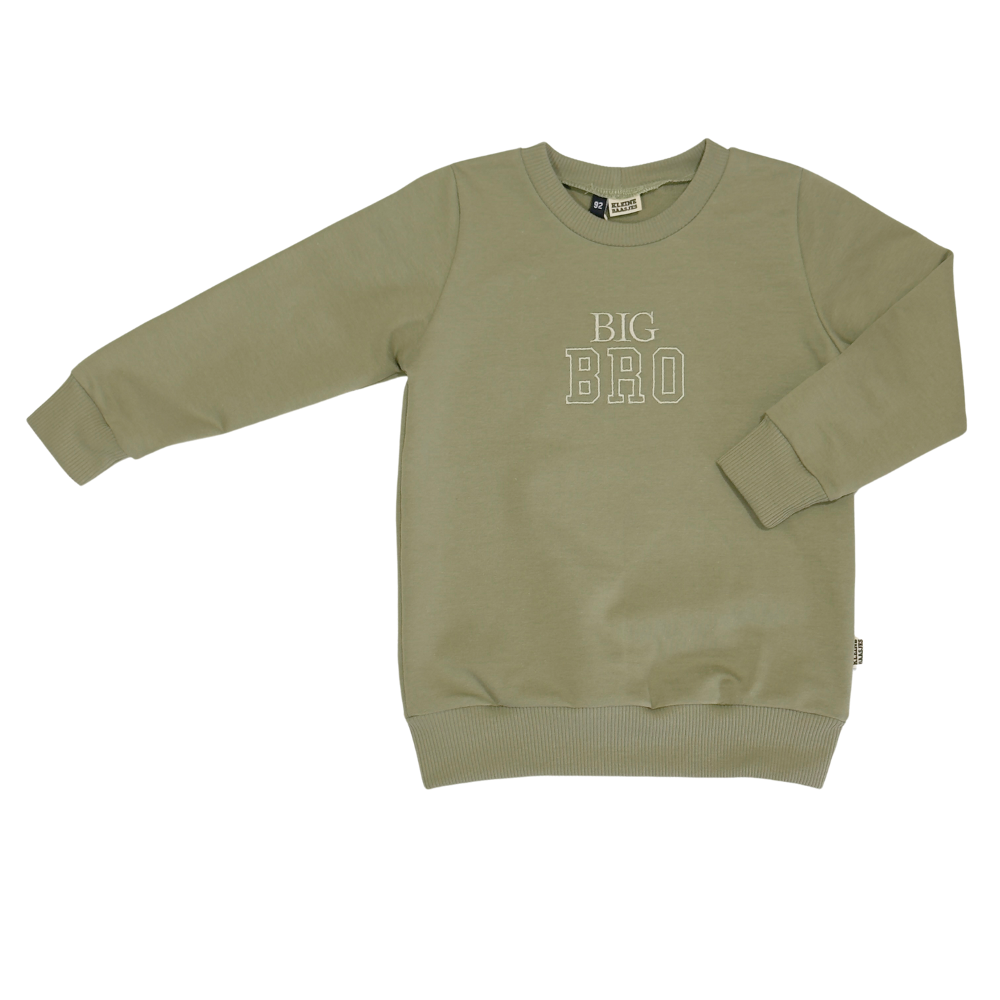 Geborduurde Baby en Kids Sweater Groen Big Bro