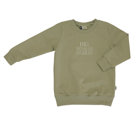 Geborduurde Baby en Kids Sweater Groen Big Bro