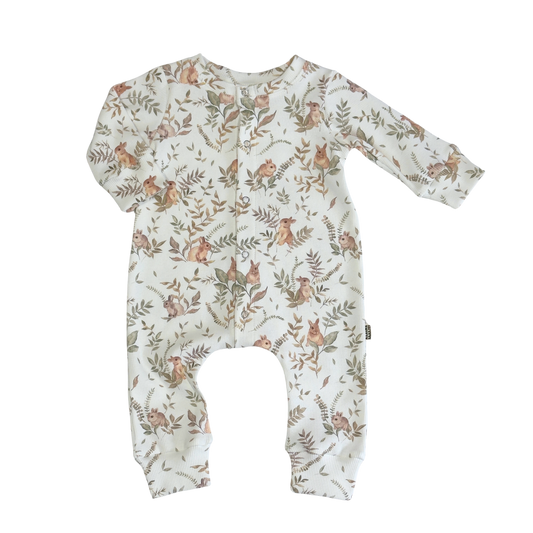 Jumpsuit Rib Bunny Botanical