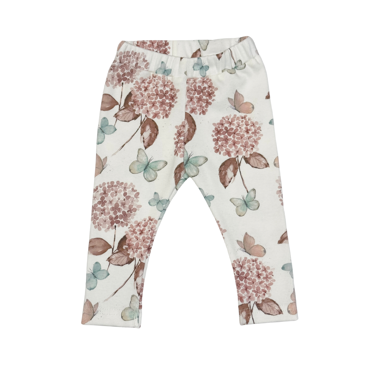 Legging Rib Hydrangea Butterflies