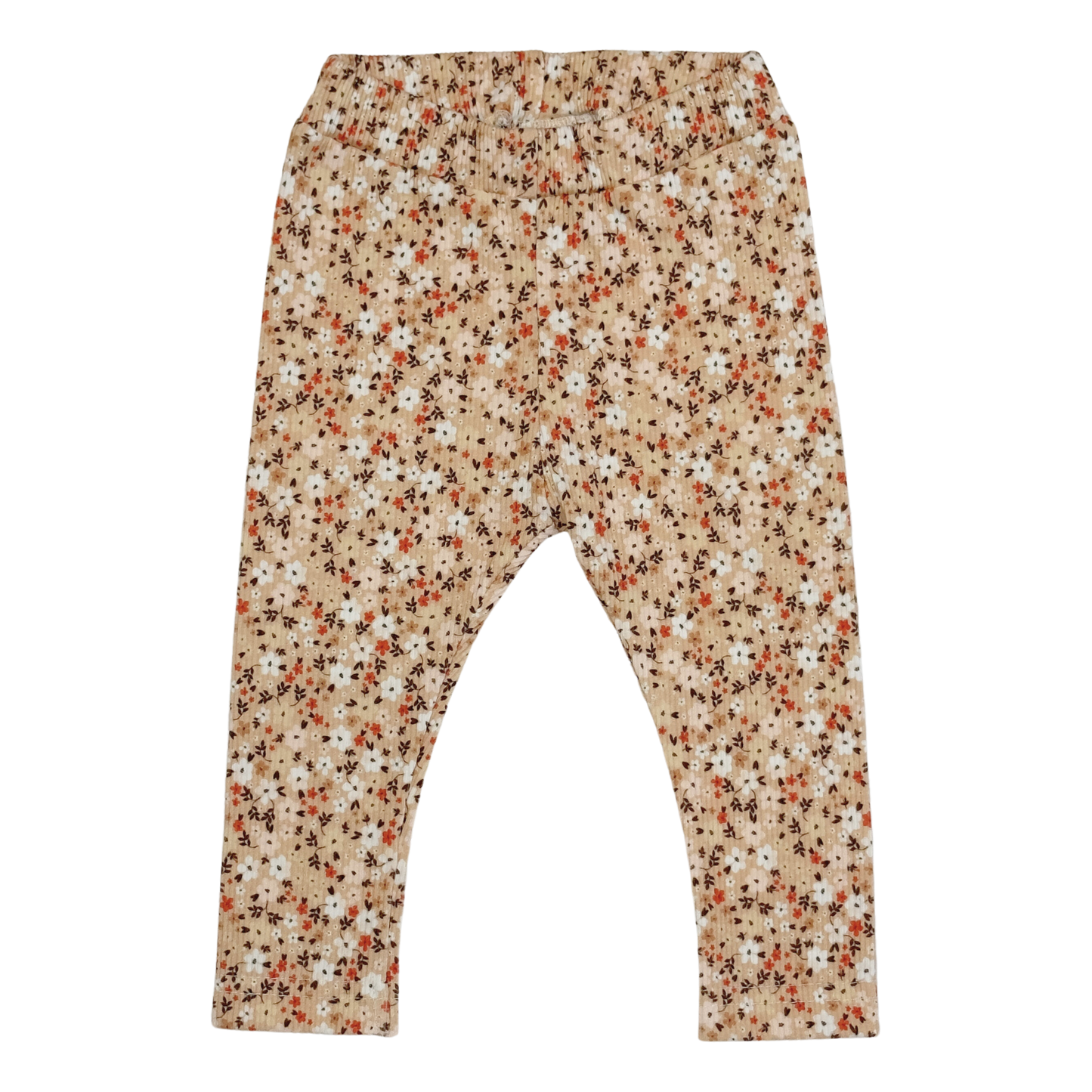 Legging Rib Mini Flowers Beige