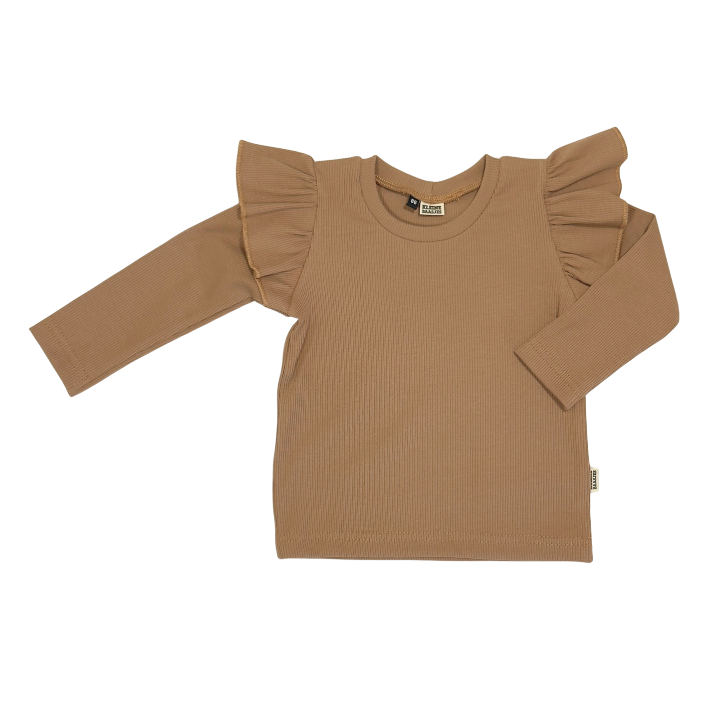 Baby en Meisjes Ruffle Shirt Rib Cacao