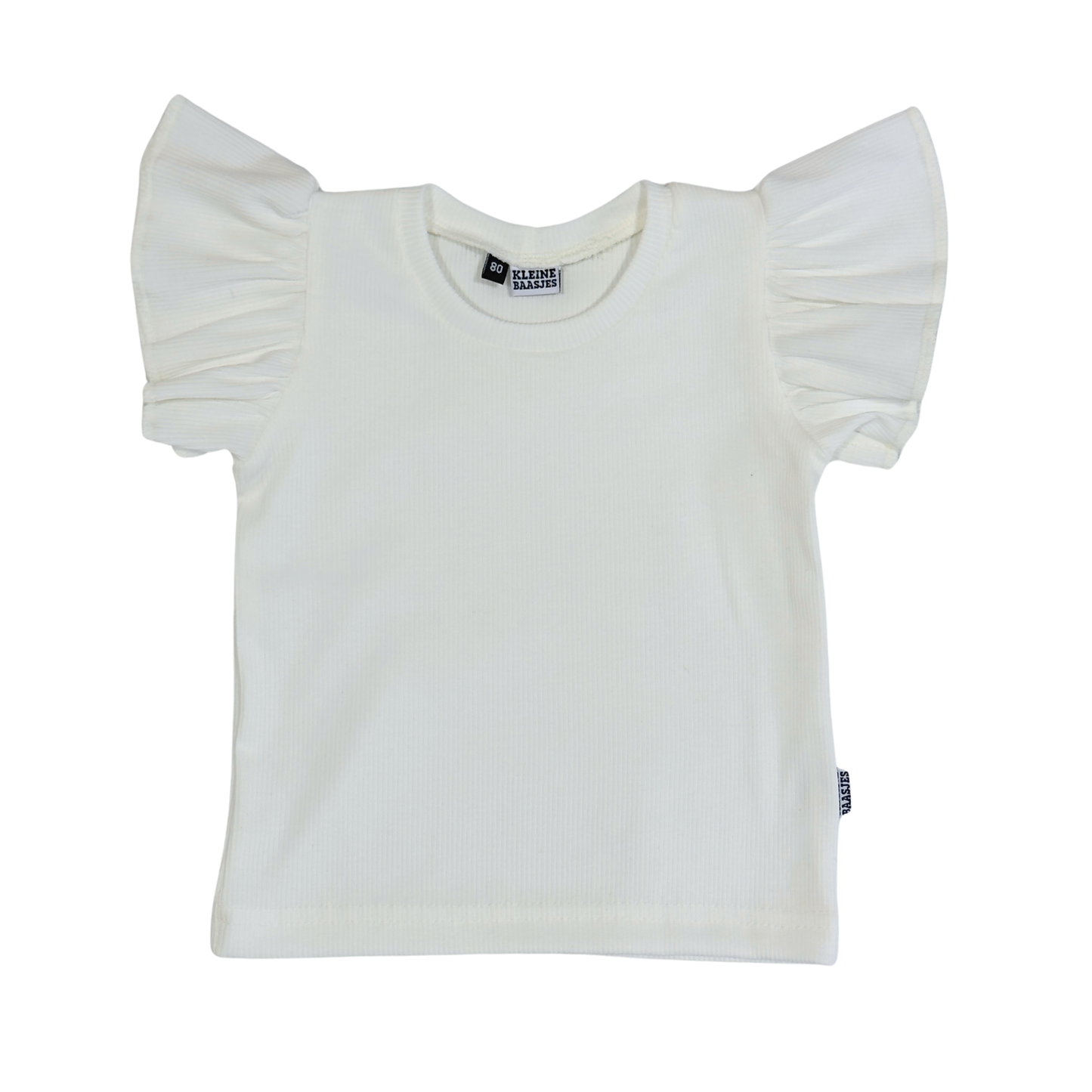Baby en Meisjes Ruffle Shirt Rib Off White