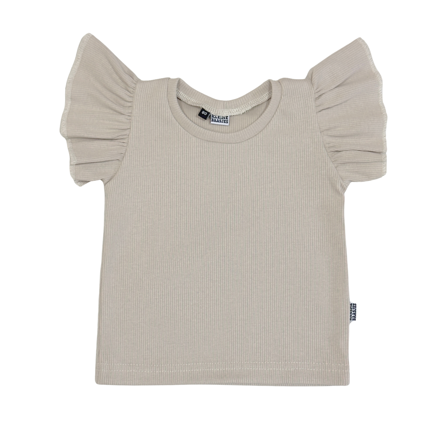 Baby en Meisjes Ruffle Shirt Rib Sand