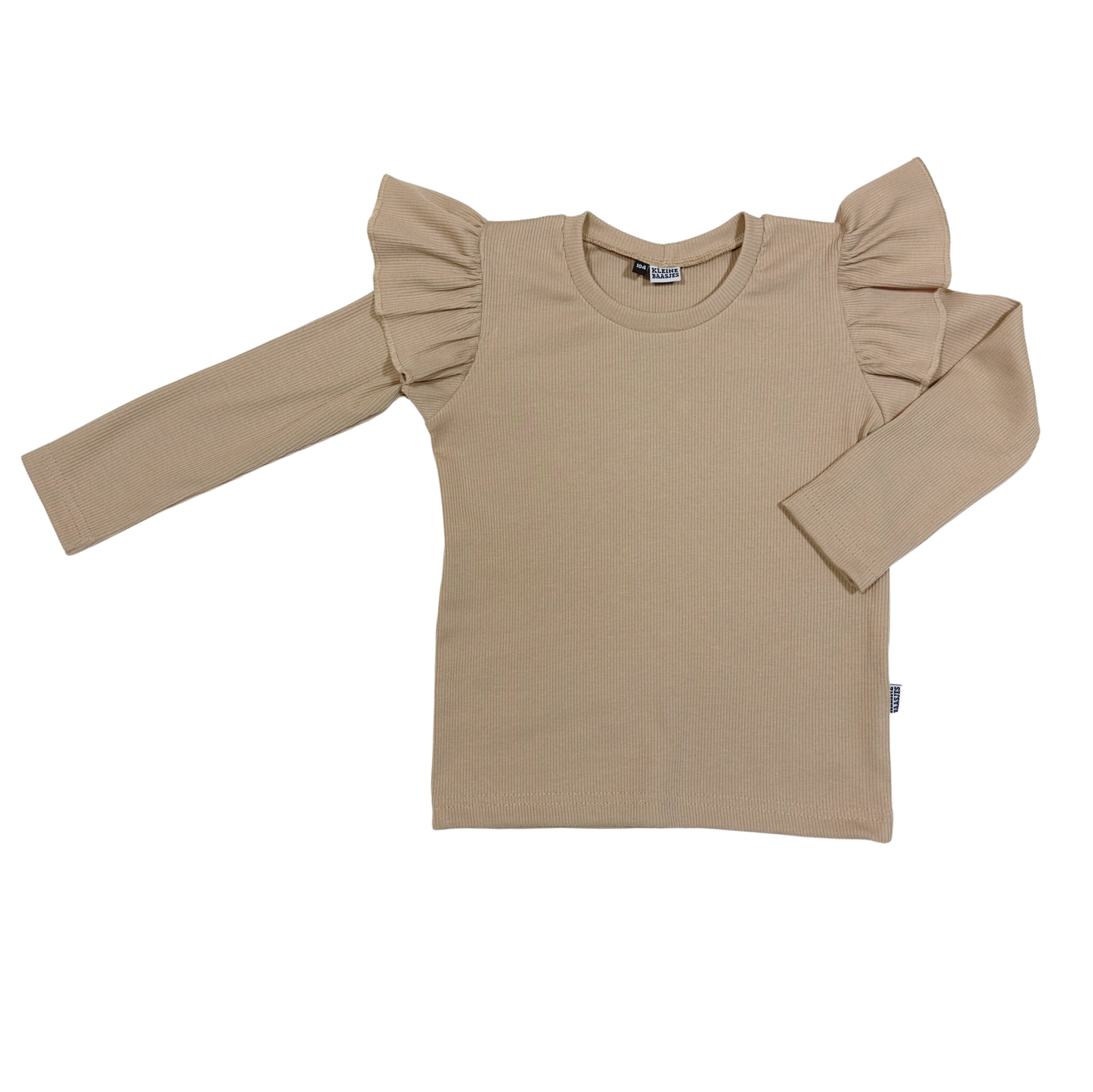 Ruffle Top Rib Beige