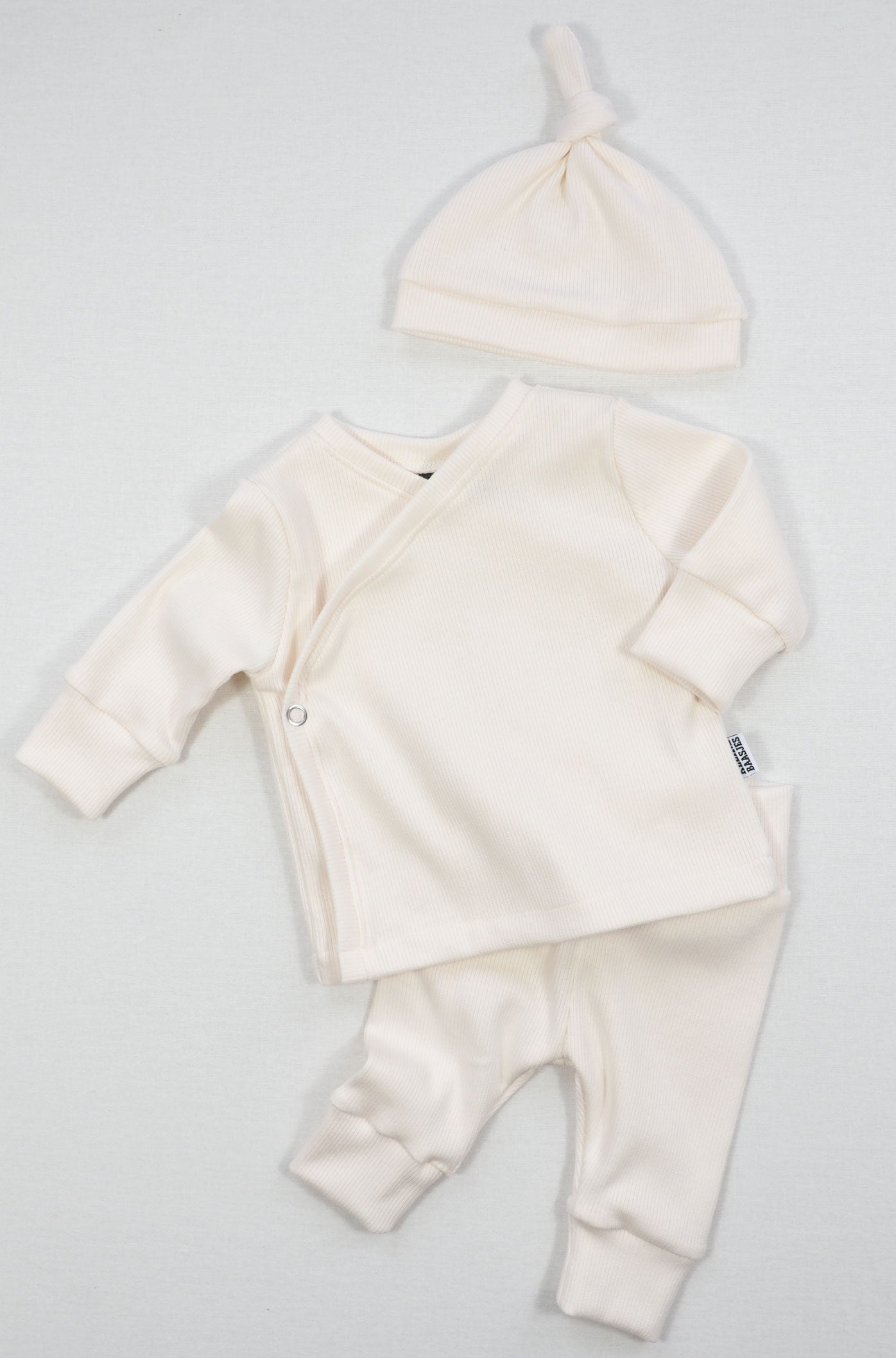 Baby Overslag Vestje Rib Creme