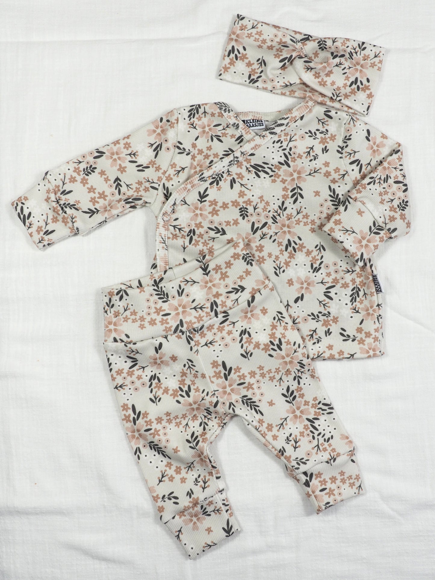 Baby Overslag Vestje Rib Fiorella Bloemen