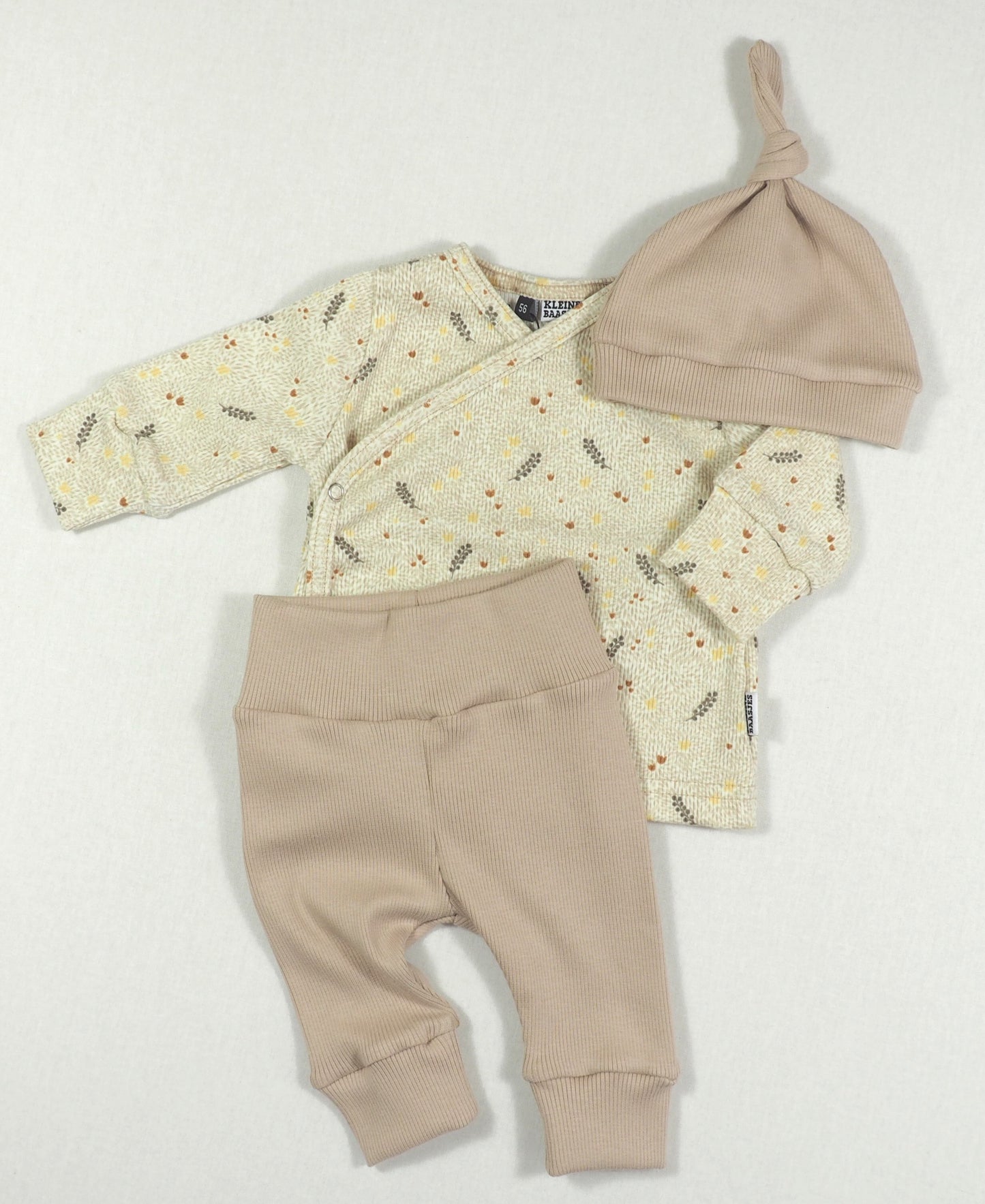 Baby Overslag Vestje Rib Bloesem Beige