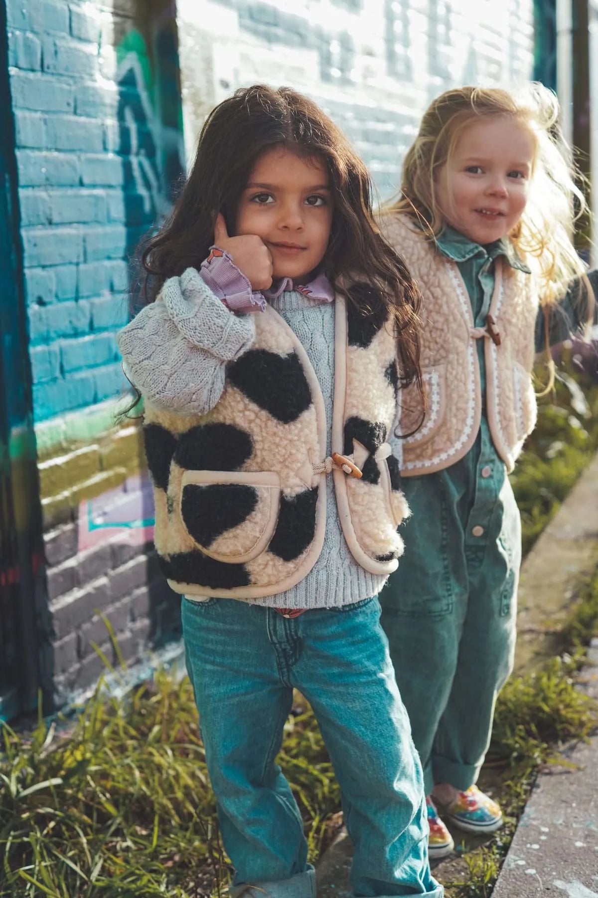 Wollen bodywarmer Kids – Hartjes