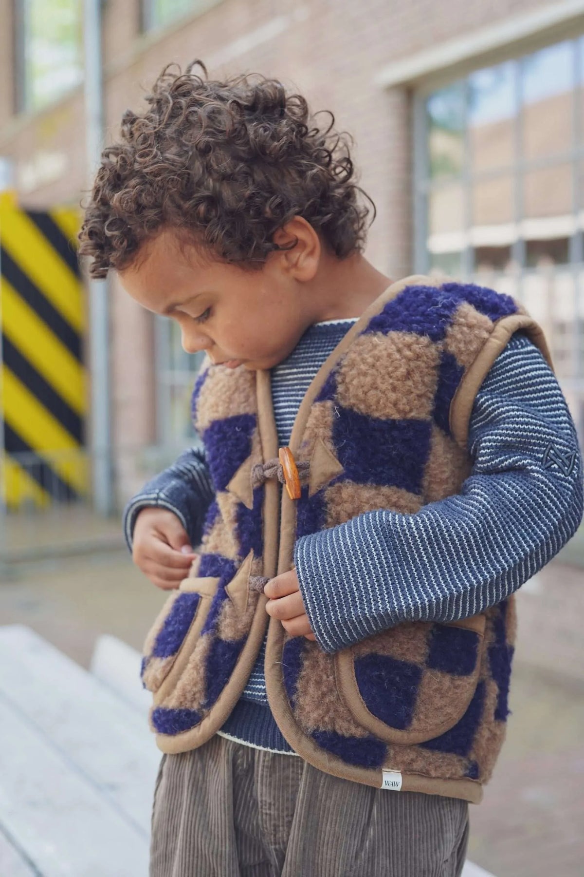 Wollen bodywarmer Kids – Brick Blauw