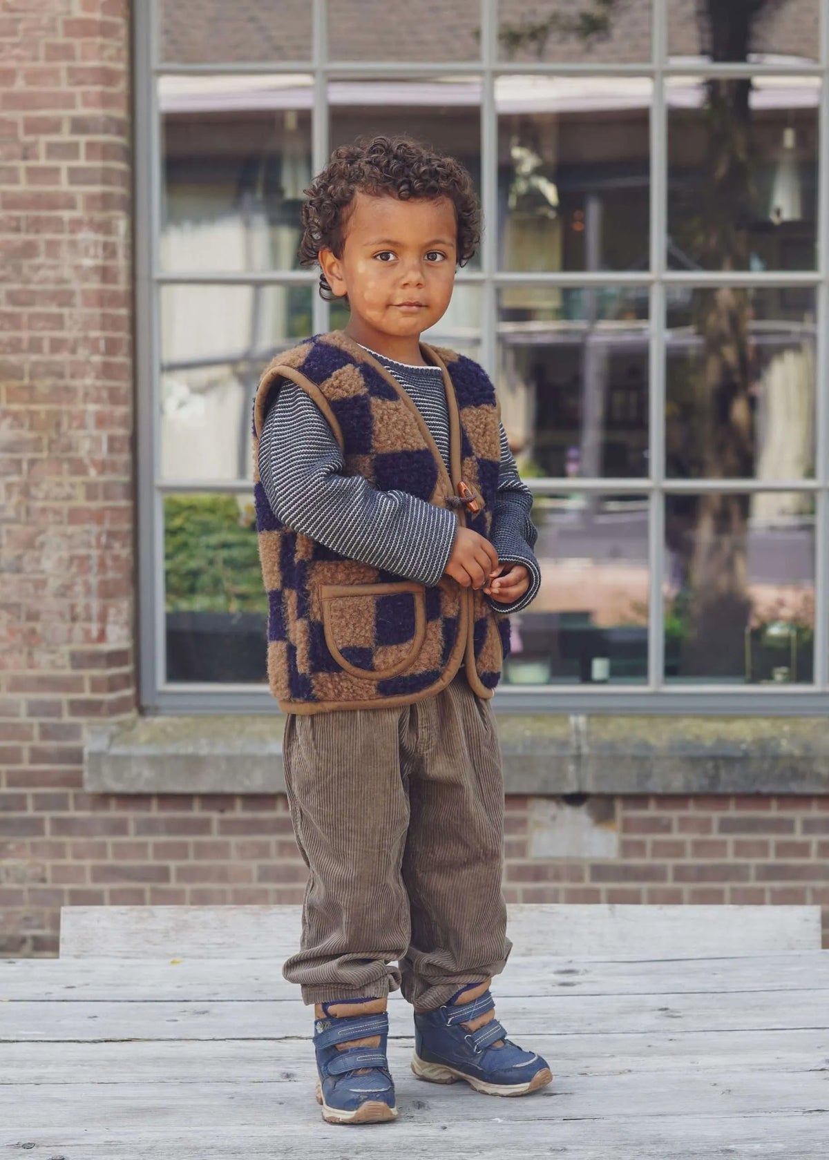 Wollen bodywarmer Kids – Brick Blauw