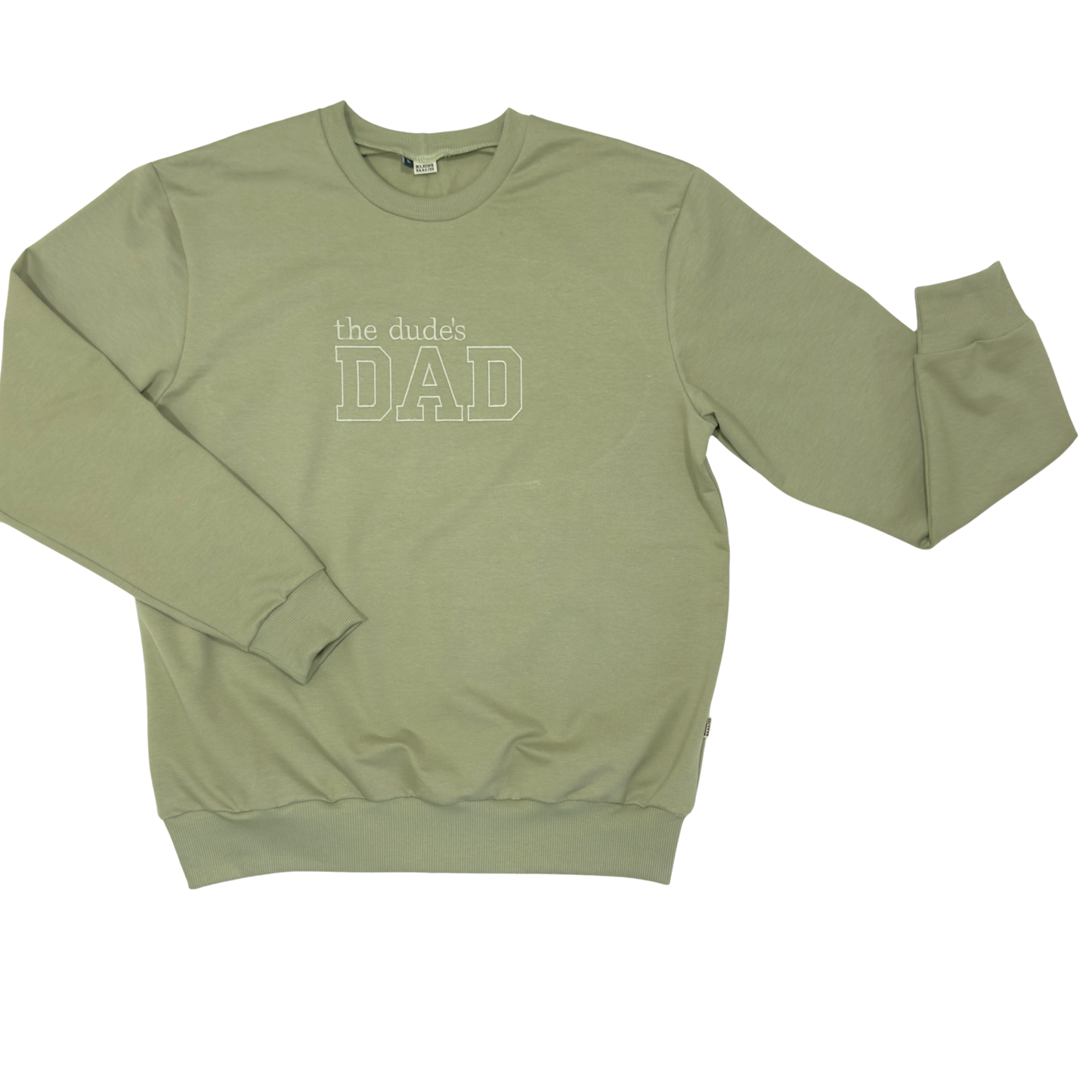 Geborduurde papa Sweater groen college stijl -  DUDE'S DAD