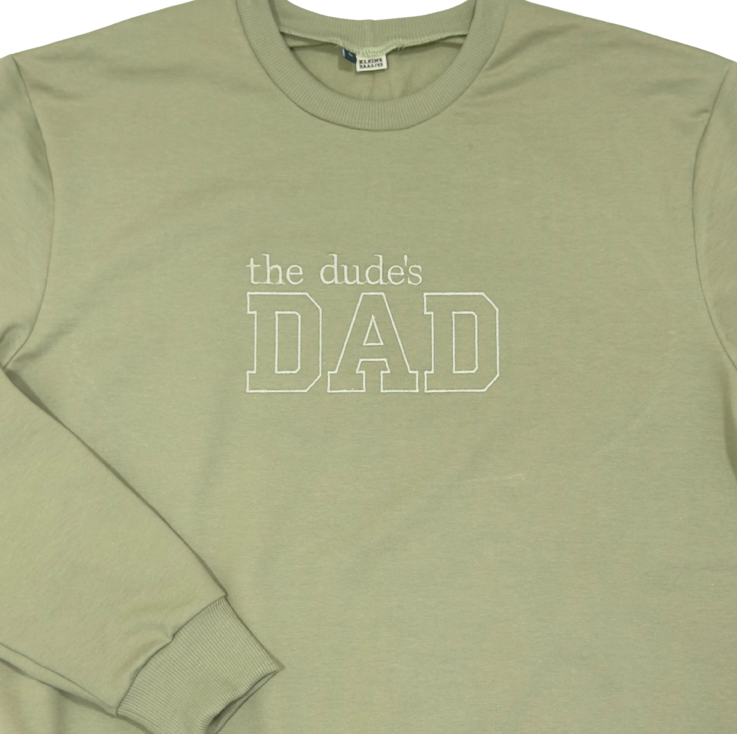 Geborduurde papa Sweater groen college stijl -  DUDE'S DAD