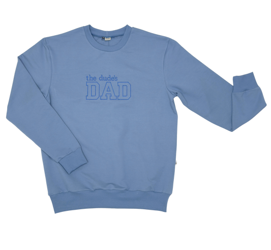 Geborduurde papa Sweater blauw - DUDE'S DAD