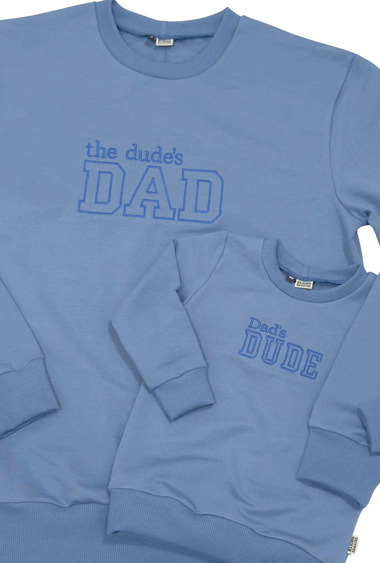 Geborduurde papa Sweater blauw - DUDE'S DAD