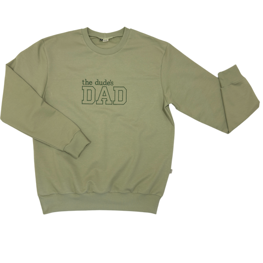 Geborduurde papa Sweater groen college stijl -  DUDE'S DAD