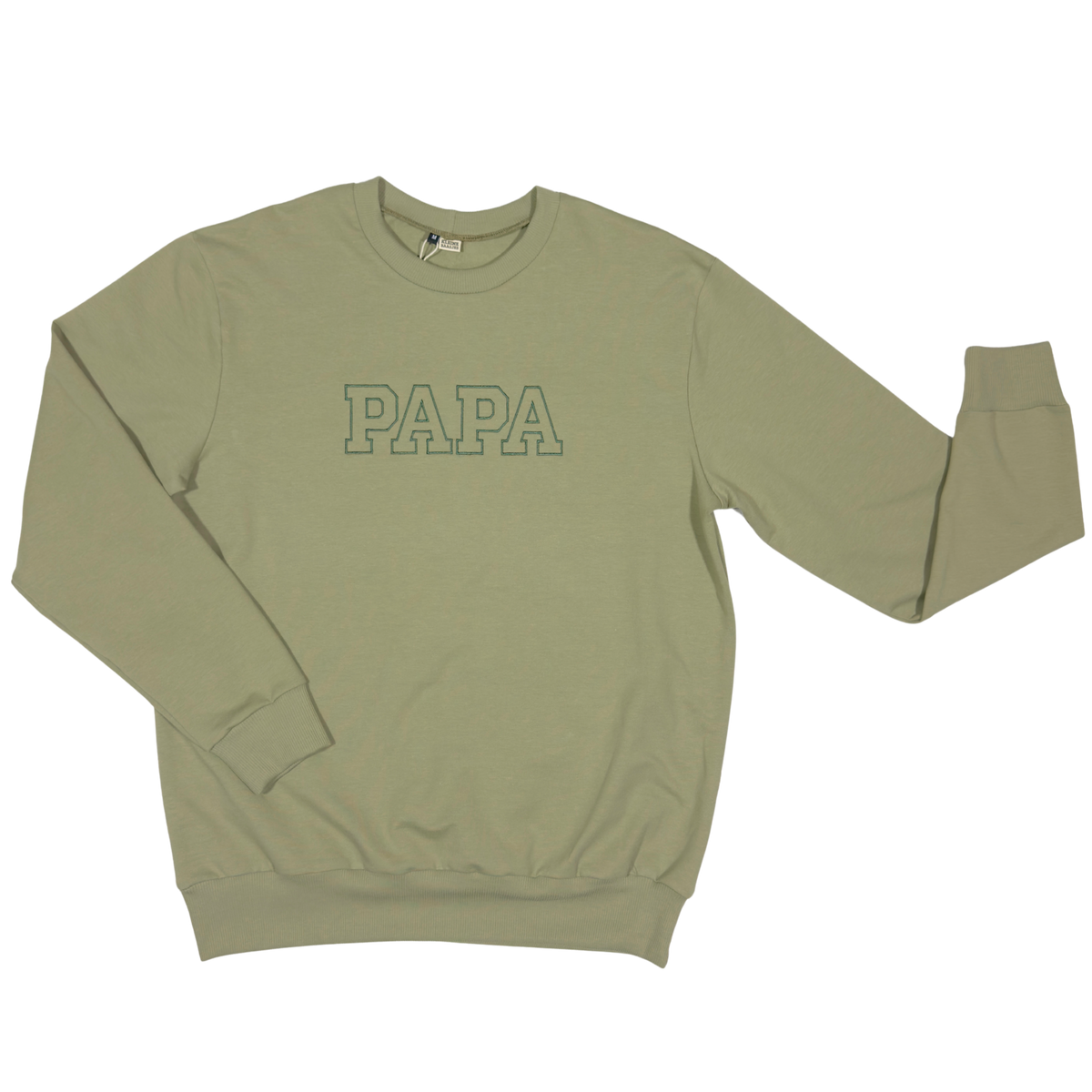 Geborduurde papa Sweater groen college stijl -  PAPA