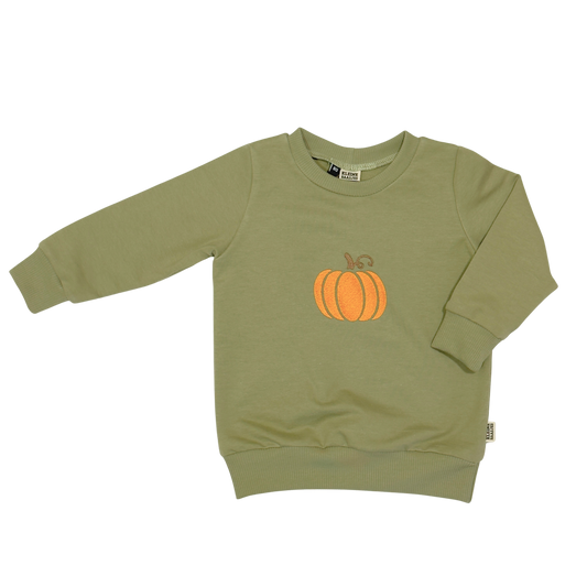 Geborduurde Baby en Kids Sweater Groen Pompoen