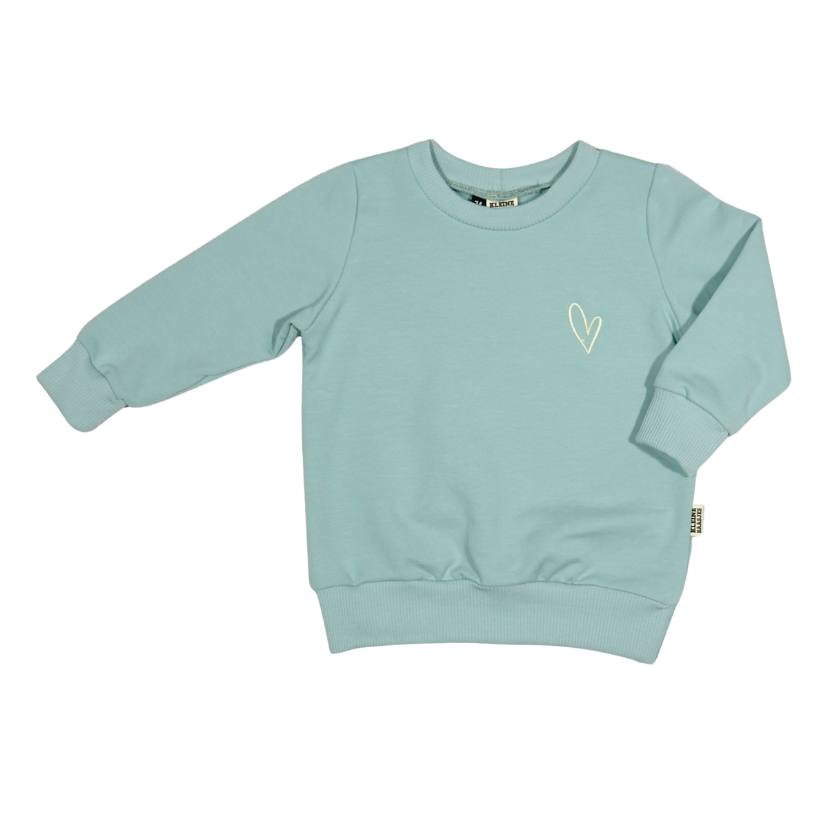 Geborduurde Baby en Kids Sweater Hartje Zeeblauw