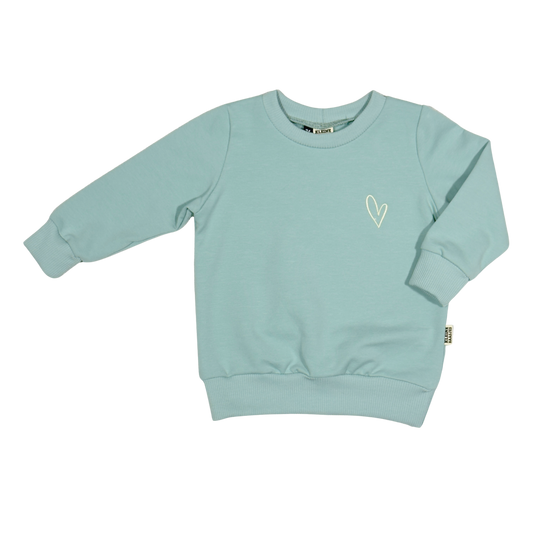 Geborduurde Baby en Kids Sweater Hartje Zeeblauw
