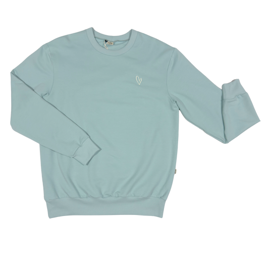 Geborduurde Mama Sweater Hartje Zeeblauw