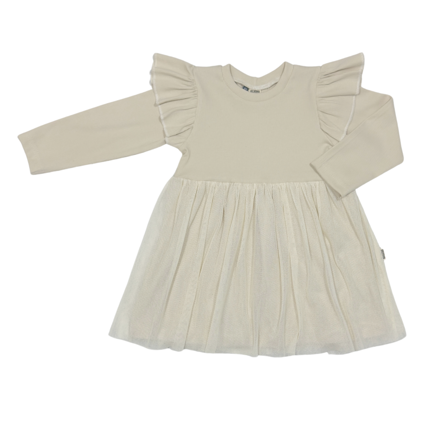 Baby en Kinder Tule Jurk Rib Naturel Beige