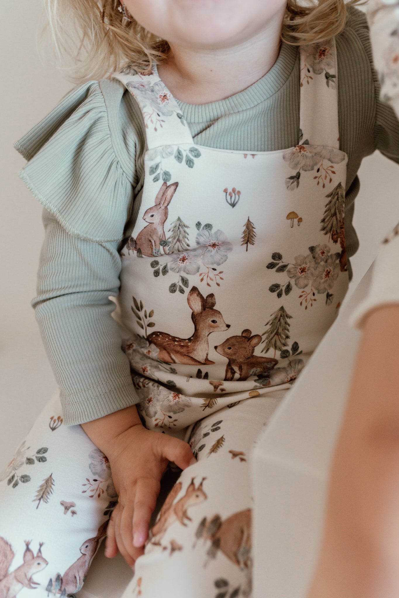 Baby en Meisjes Ruffle Shirt Rib Dusty Groen