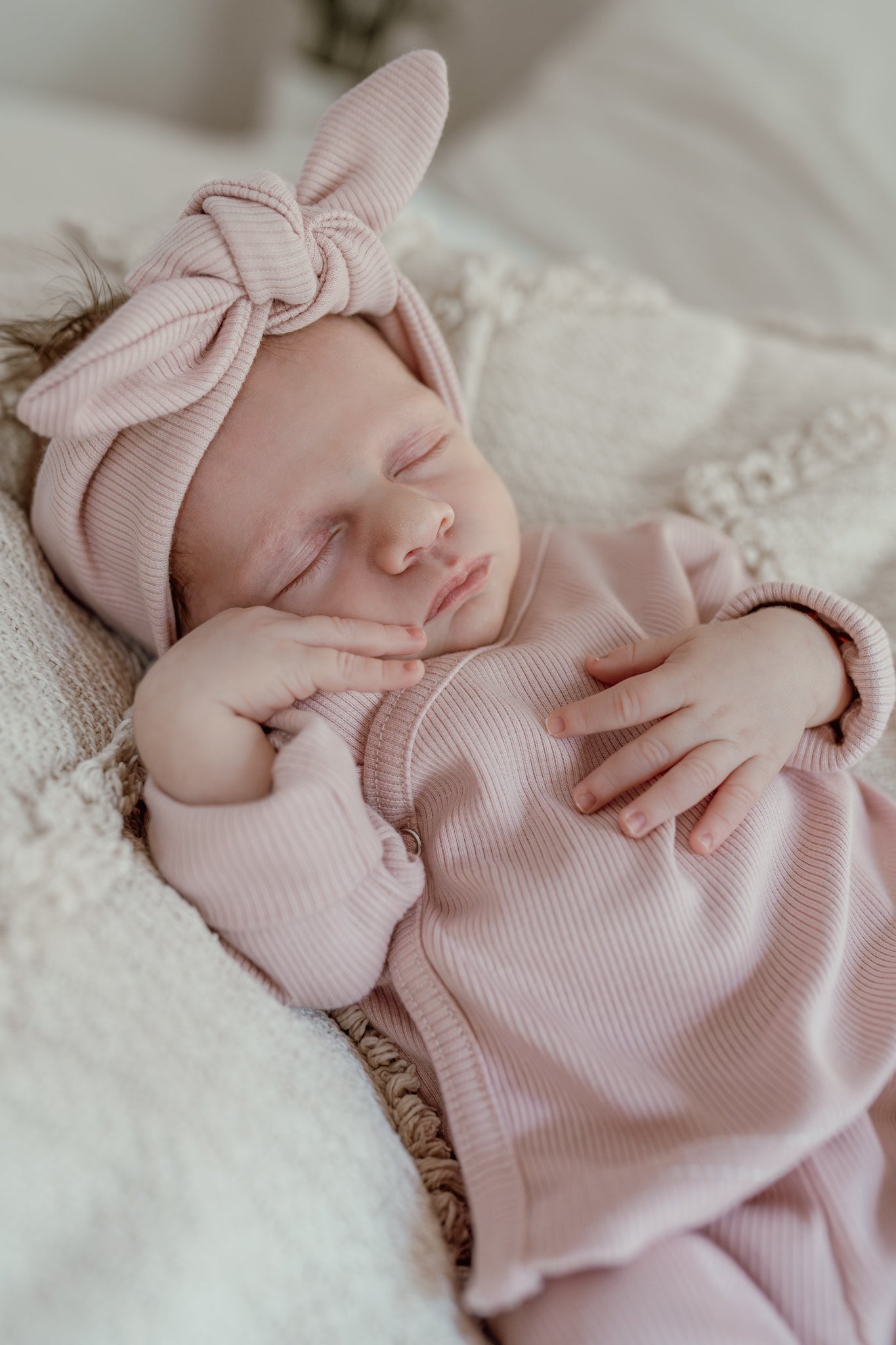 Baby Overslag Vestje Rib Oud Roze