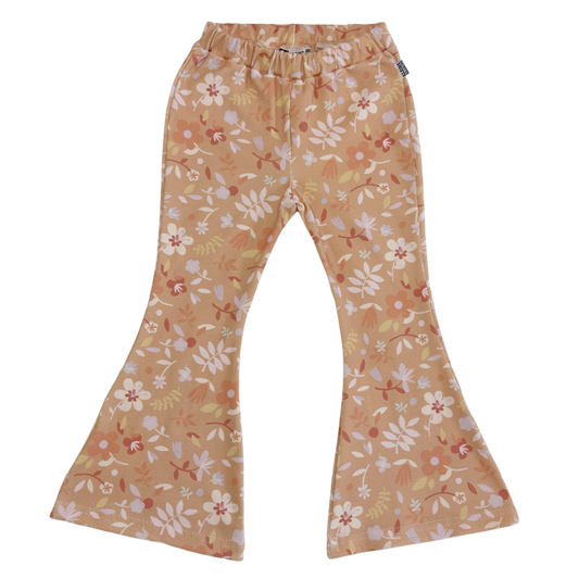 Flared Pants Rib Collage Flower
